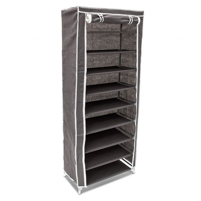 Shoe cabinet with fabric upholstery 9 shelves
