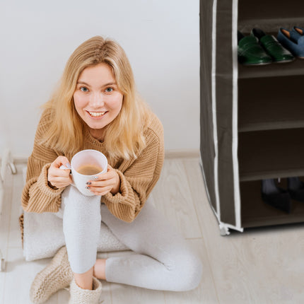 Meuble à chaussures avec revêtement en tissu 9 étagères