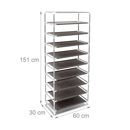 Meuble à chaussures avec revêtement en tissu 9 étagères