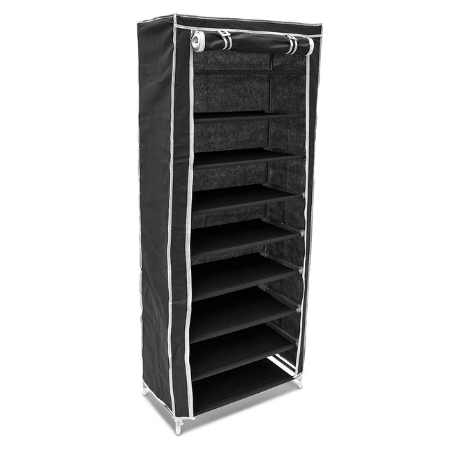 Shoe cabinet with fabric upholstery 9 shelves