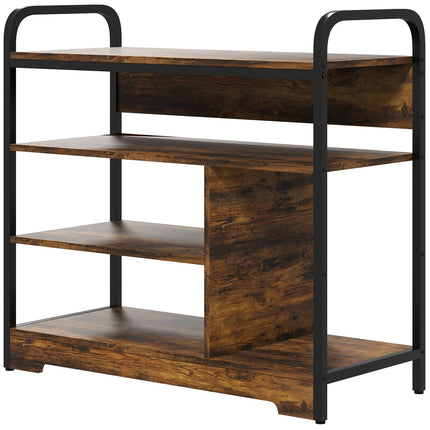 Shoe rack, 4-tier for 11 pairs, rustic brown, 70x30x65 cm