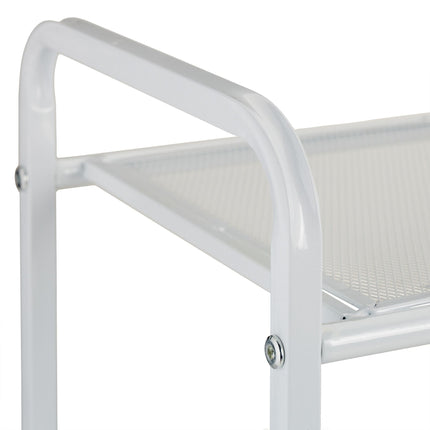 Shoe shelf in white metal