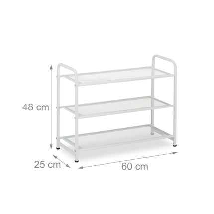 Shoe shelf in white metal
