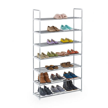Étagère à chaussures en métal argenté