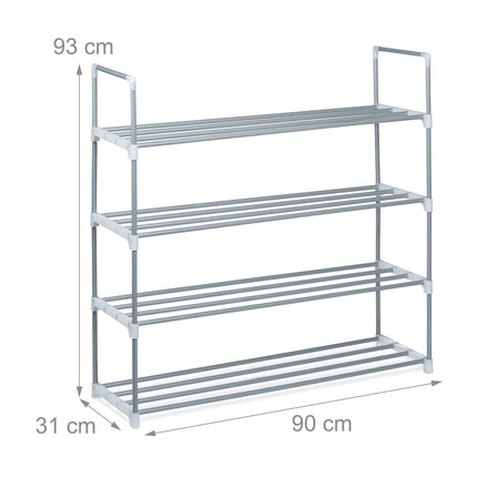 Shoe shelf metal silver