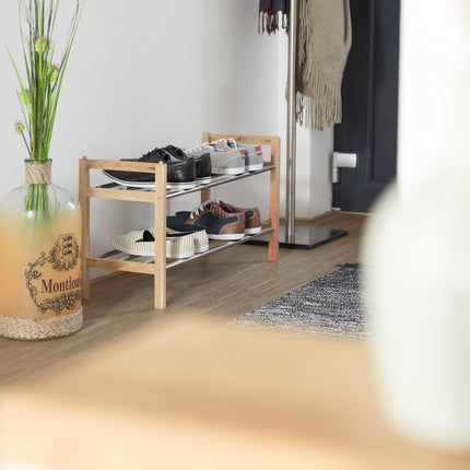 Schuhregal Walnuss stapelbar