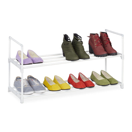 Schuhregal weiß, aus Metall