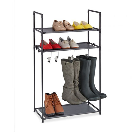 Shoe shelf with 3 shelves & boot hanger