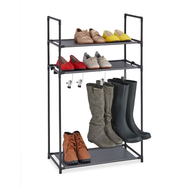 Shoe shelf with 3 shelves & boot hanger