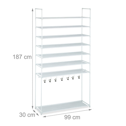 Shoe shelf with boot compartment