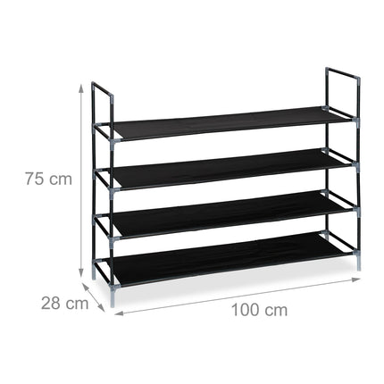 Étagère à chaussures avec niveaux en tissu 1 m