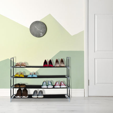 Étagère à chaussures avec niveaux en tissu 1 m