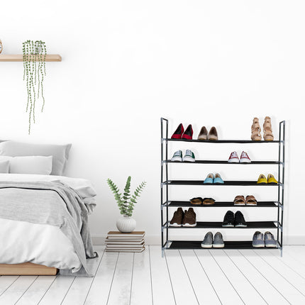 Étagère à chaussures avec niveaux en tissu 1 m