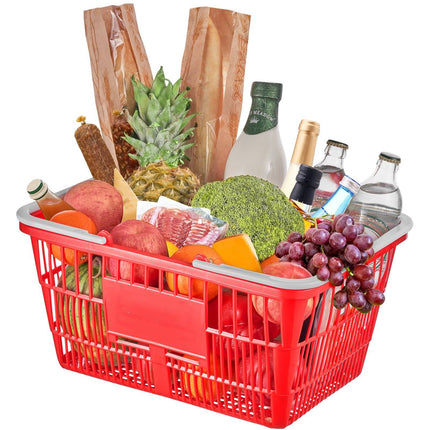 Shopping Baskets, Set of 20, 21L, With Stand, Red