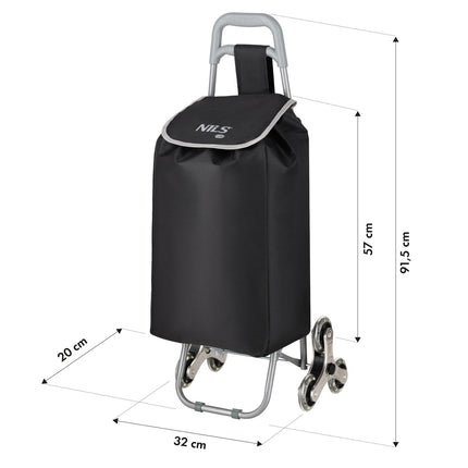 Nákupní vozík 40L, černý, skládací