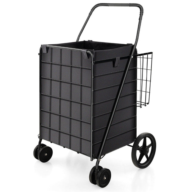Shopping Cart with Oxford Lining, 120L Capacity, Foldable