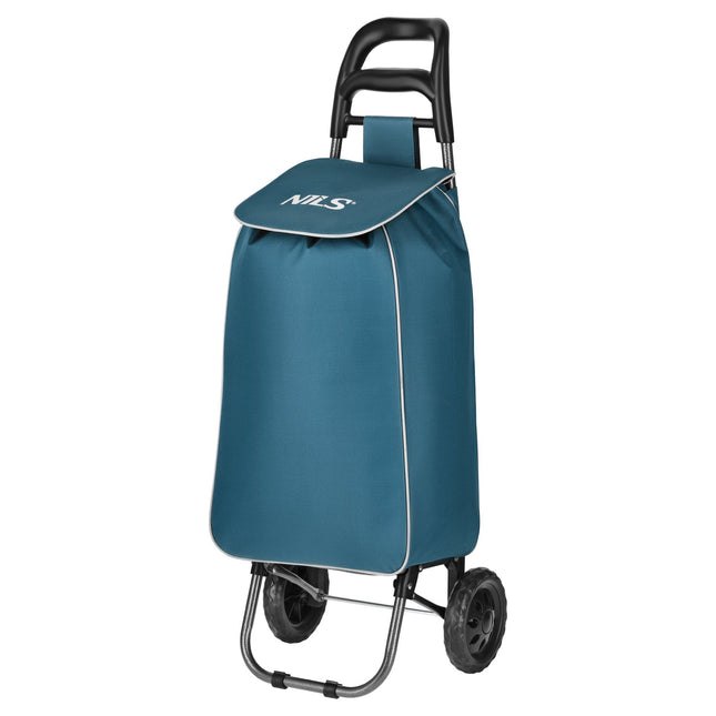 Nákupní taška na kolečkách 40L, termo, skládací, tyrkysová