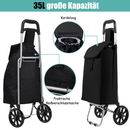 Einkaufstrolley, faltbar, 32,8 L, 35 kg, 2 Räder