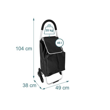 Nákupní taška na kolečkách do schodů, 45L, termo taška