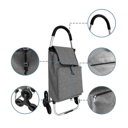 Einkaufstrolley Treppensteiger mit 45L Kühltasche