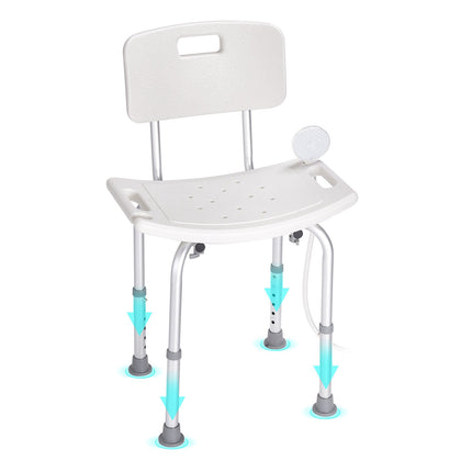 Shower Chair With Back, Adjustable Height, 350 lb Non-Slip