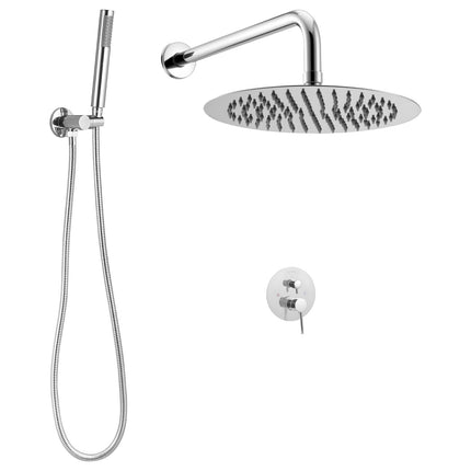 Shower Faucet Set, 10-Inch Rain Head, Handheld, Chrome