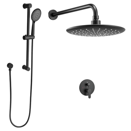 Shower Faucet Set, 9-Inch Rain Head, Handheld, Brass Valve