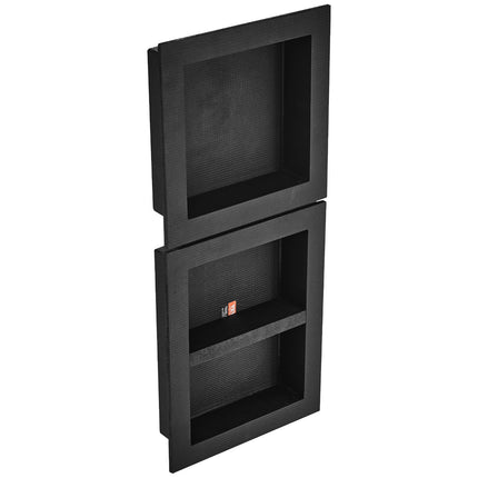 Shower Niche Ready for Tile, Waterproof, Triple Shelf, Black