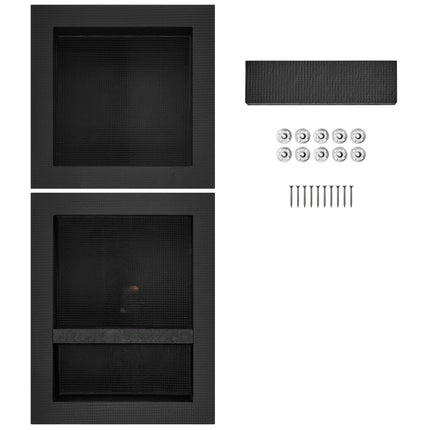 Shower Niche Ready for Tile, Waterproof, Triple Shelf, Black