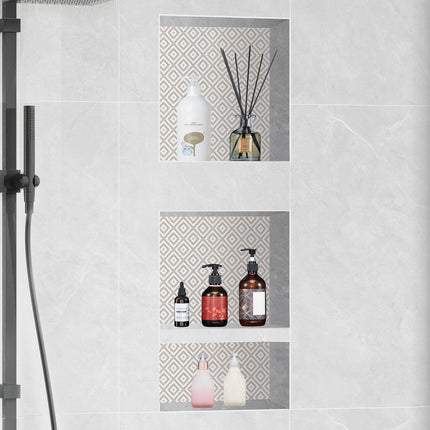 Shower Niche Ready for Tile, Waterproof, Triple Shelf, Black