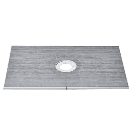 Shower Pan Kit 60x38 In, 160mm Center Drain, 2 Cloths