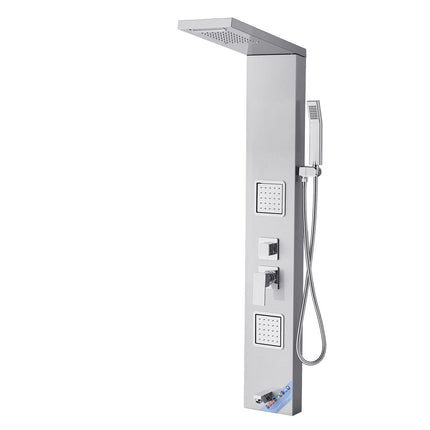 Shower Panel Tower, 53 In Stainless Steel, 5-Function
