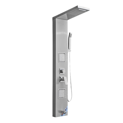 Shower Panel Tower, 53 In Stainless Steel, 5-Function