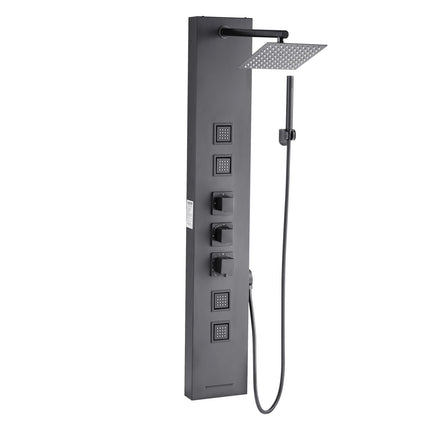 Shower Panel Tower, Rainfall Head, Thermostatic, 4 Jets