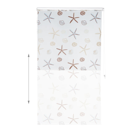 Shower Roller Blind, Ocean Print, Water-Repellent