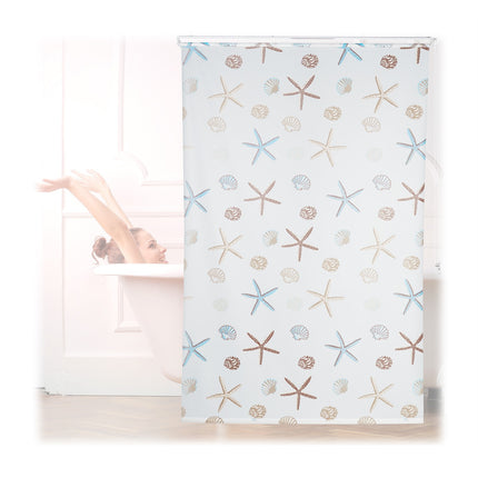 Shower Roller Blind, Ocean Print, Water-Repellent
