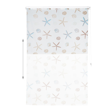 Shower Roller Blind, Ocean Print, Water-Repellent