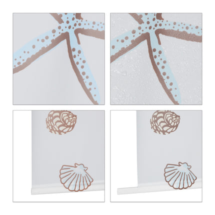 Shower Roller Blind, Ocean Print, Water-Repellent