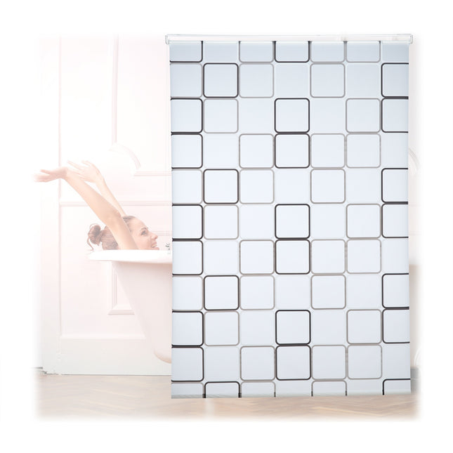 Duschrollo, wasserabweisend, Retro-Fliesen-Design