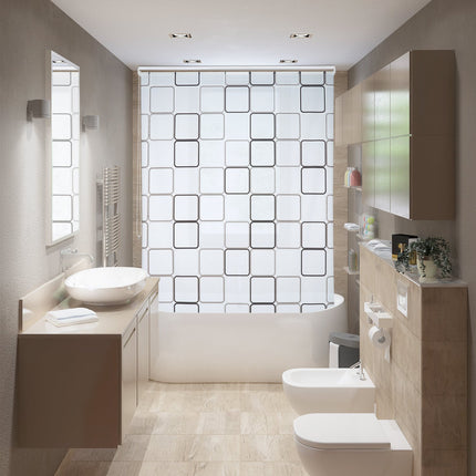 Duschrollo, wasserabweisend, Retro-Fliesen-Design
