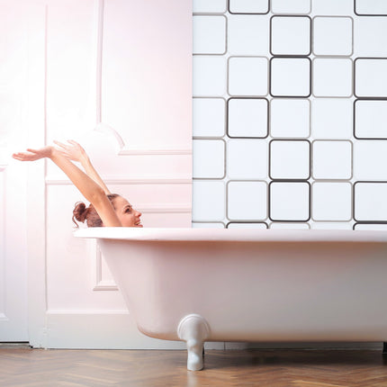 Duschrollo, wasserabweisend, Retro-Fliesen-Design