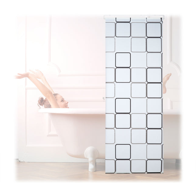 Duschrollo, wasserabweisend, Retro-Fliesenmuster