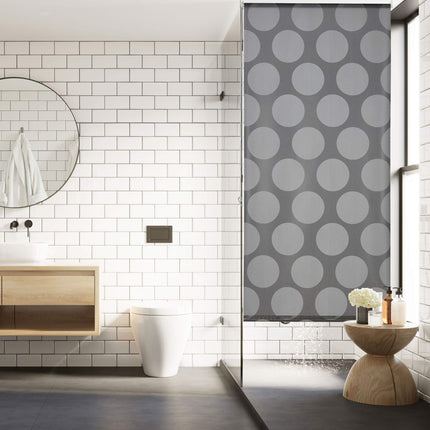 Rideau de douche à pois gris