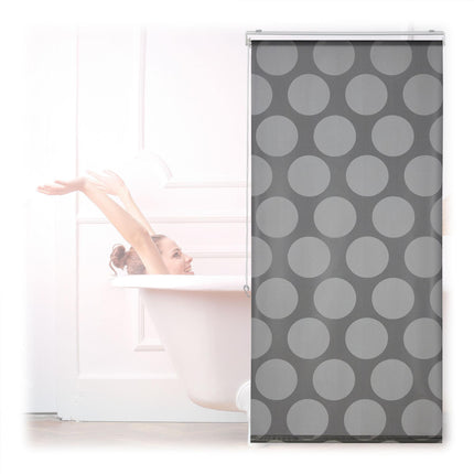 Rideau de douche à pois gris