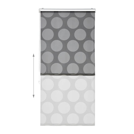 Rideau de douche à pois gris