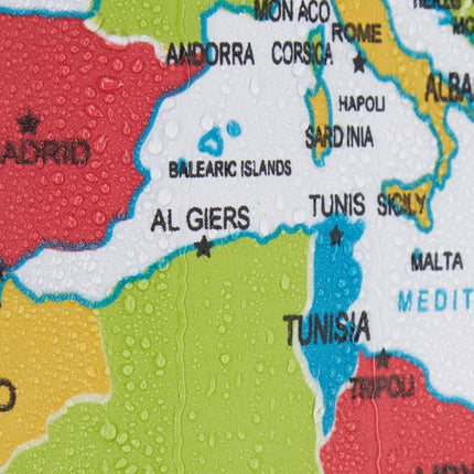 Shower curtain world map 180x180 cm