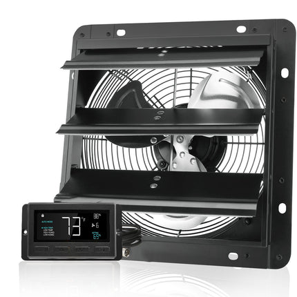 Shutter Exhaust Fan 10 Inch, 843 CFM, Temp Humidity Control