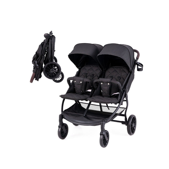 Geschwisterkinderwagen faltbarer Zwillingskinderwagen mit verstellbarer Rückenlehne tragbarer Zwillingsbuggy Dunkelgrau