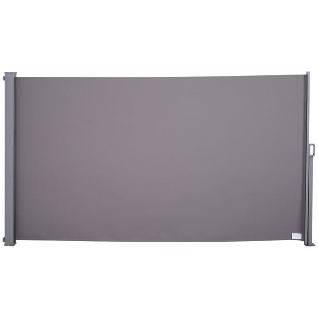 Seitenmarkise aus grauem Polyester für Sicht- und Sonnenschutz, 3x1,6m