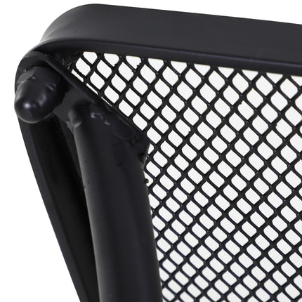 Black metal side table for patio, 45x45x50 cm